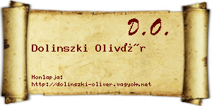 Dolinszki Olivér névjegykártya
